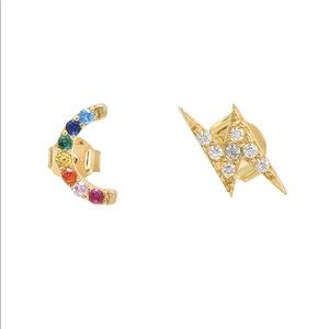 NWT Gold over sterling silver CZ earrings